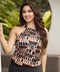 Halter Neck Printed Classy Chiffon Top