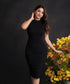 Black High Neck Bodycon Dress