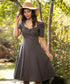 Grey Sweetheart Girly Linen Dress