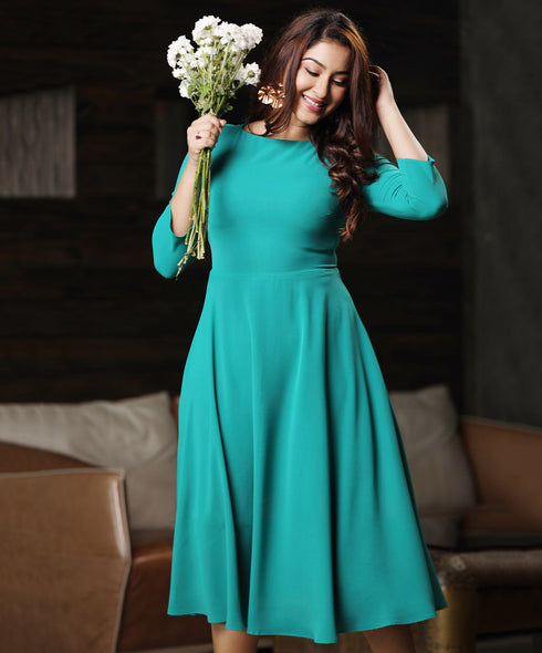 Three Quarter Dress Skater Dress