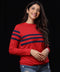 Long Sleeve Detailed Red T-shirt