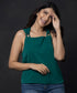 Green Sleeveless Braided Loop Chiffon Top