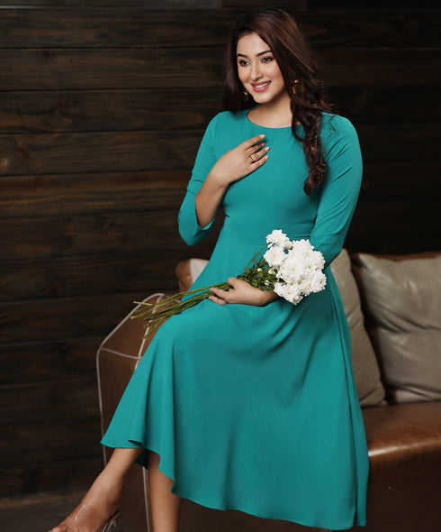 Three Quarter Dress Skater Dress