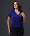 Scalloped Detailed Royal Blue Chiffon Top