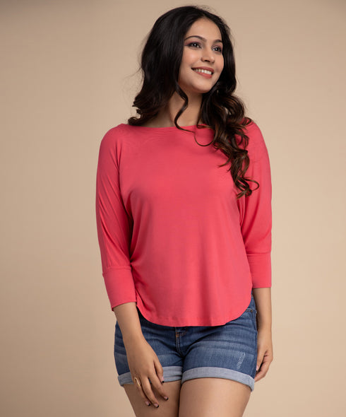 Pink Long Sleeve Oversized Tshirt