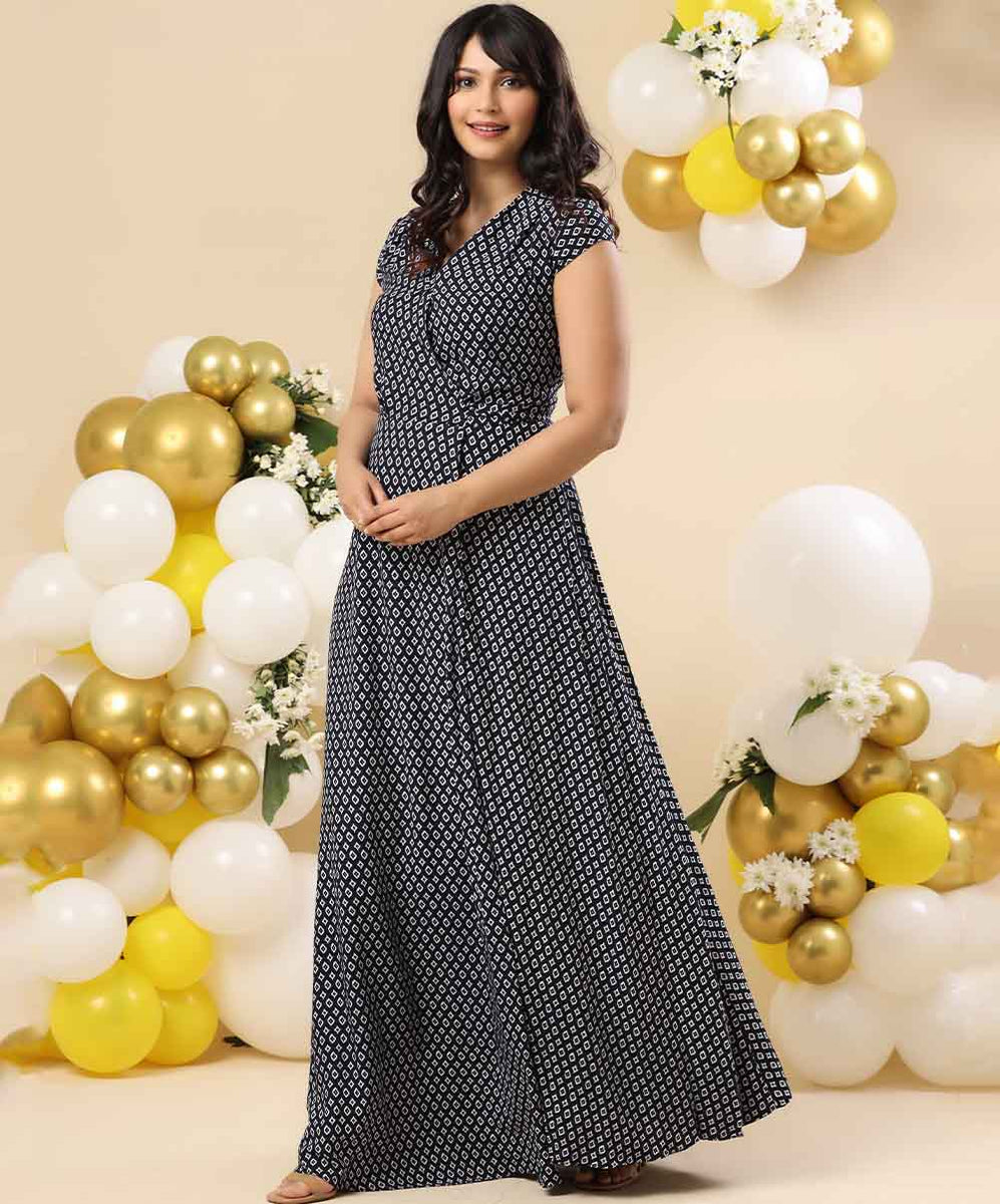 lllHexagon pattern professional dress in Black+White+Green /XL Size 18