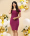 Purple Off Shoulder Bodycon Rib Dress