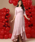 Frilled Side High Low Pink Maxi