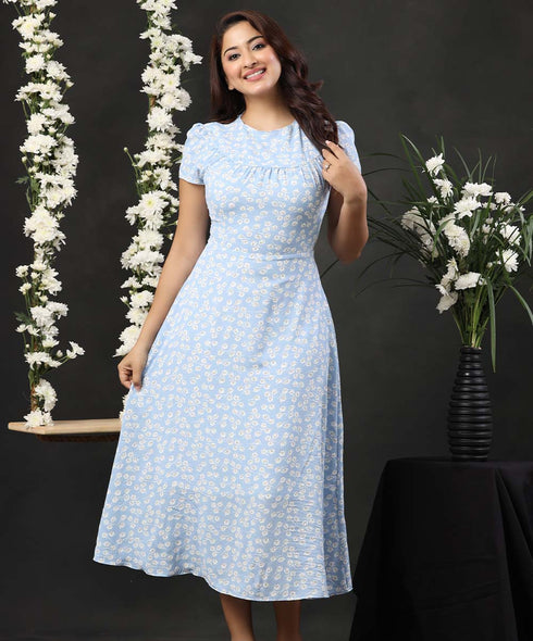 Printed Front Detailed Dress