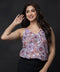 Pattern Printed Scalloped Neck Cami Top