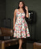 Sweetheart Floral Printed Pleated Dress