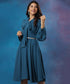 Long Sleeve Puffed Chiffon Festive Dress