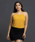 Frenchy Scallop Edge Halter Top-Mustard