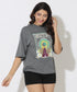 Cosmic Rays Printed Oversize Gray Marl TShirt