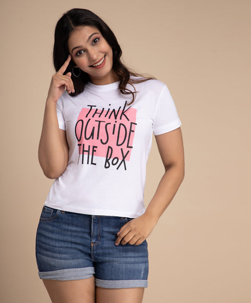 Think Out Of The Box Printed Tshirt