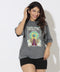 Cosmic Rays Printed Oversize Gray Marl TShirt
