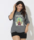 Cosmic Rays Printed Oversize Gray Marl TShirt