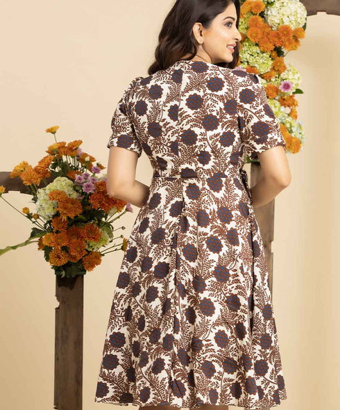 Vneck Side Waist Tie Baggy Dress