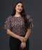 Three Tiered Half Sleeve Printed Top