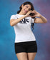 Love Printed White Crew Neck Tshirt