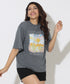 Desert Dream Printed Gray Marl Oversize TShirt