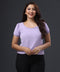 Sweetheart Puffed Sleeve Chiffon Purple Top