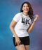 Love Printed White Crew Neck Tshirt