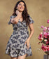 Vneck Mini Floral Dress