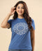 Mandela Printed Crew Neck Blue Tshirt