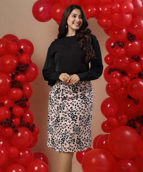 Leopard Printed Chiffon Skirt