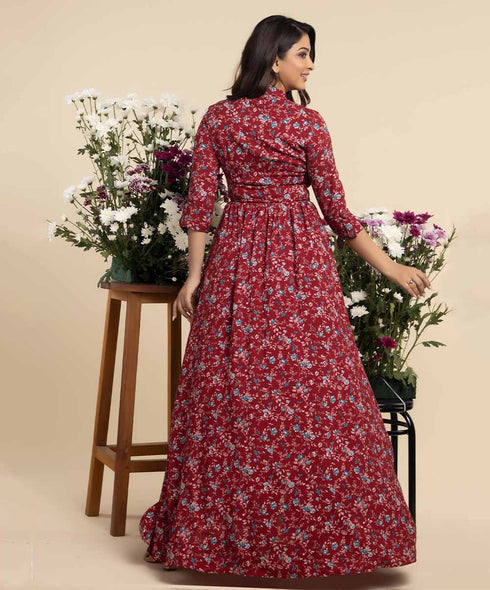 Tunic Floral Front Buttoned Printed Top