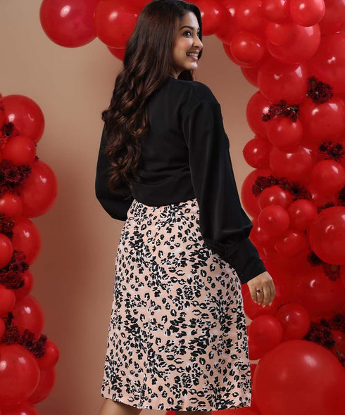 Leopard Printed Chiffon Skirt