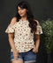 Floral Print Cold Shoulder Blouse