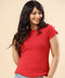 Red Fitted For Flaunting Knit Top