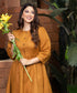 Saffron Front Buttoned Linen Dress