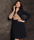 Scallop Edge Two Tone Flared Dress