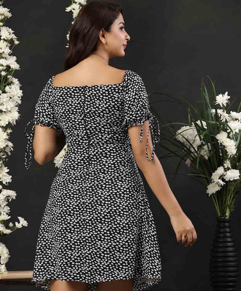 Off Shoulder Printed Mini Dress