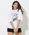 Long Beach Printed White Over-Size TShirt