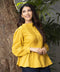 Mustard Long Sleeve Linen Top