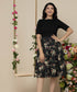 Black Mixed Bunch Floral Mixed Dress