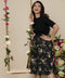 Black Mixed Bunch Floral Mixed Dress