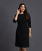 Black Shift Boat Neck Formal Dress