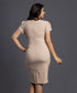 Beige Body Con Formal Wear Dress