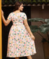 Round Neck Short Sleeve Printed Dress