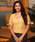 Vneck Sleeve Tie Ditsy Yellow Top