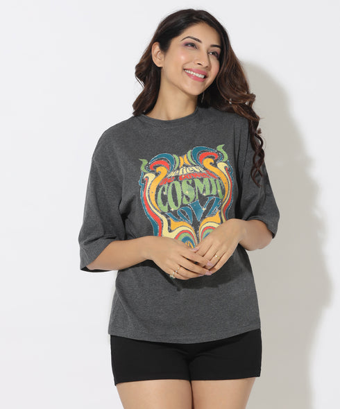 Power of Cosmic Gray Over-Size TShirt
