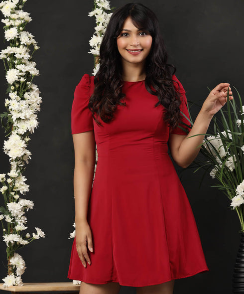 Short Chiffon Red Dress