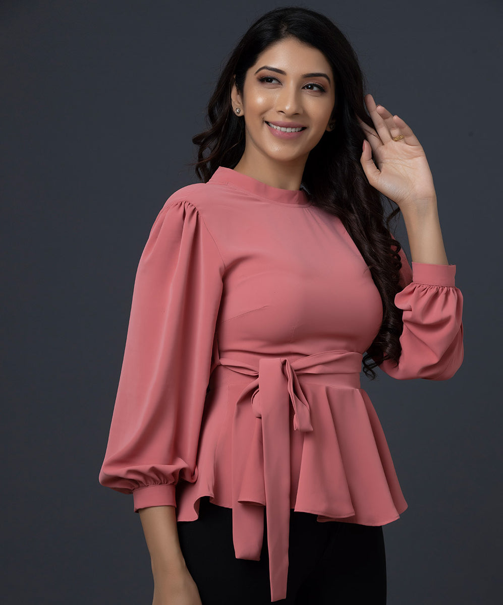 Full sleeve discount peplum top