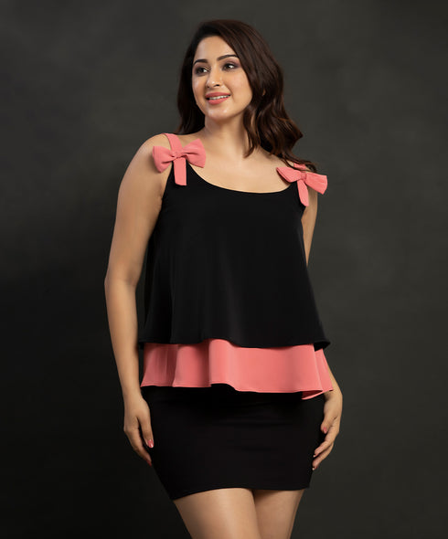 Solid Two Tone Loose Fitted Camisole