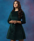 Mini Skater Velvet Green Dress